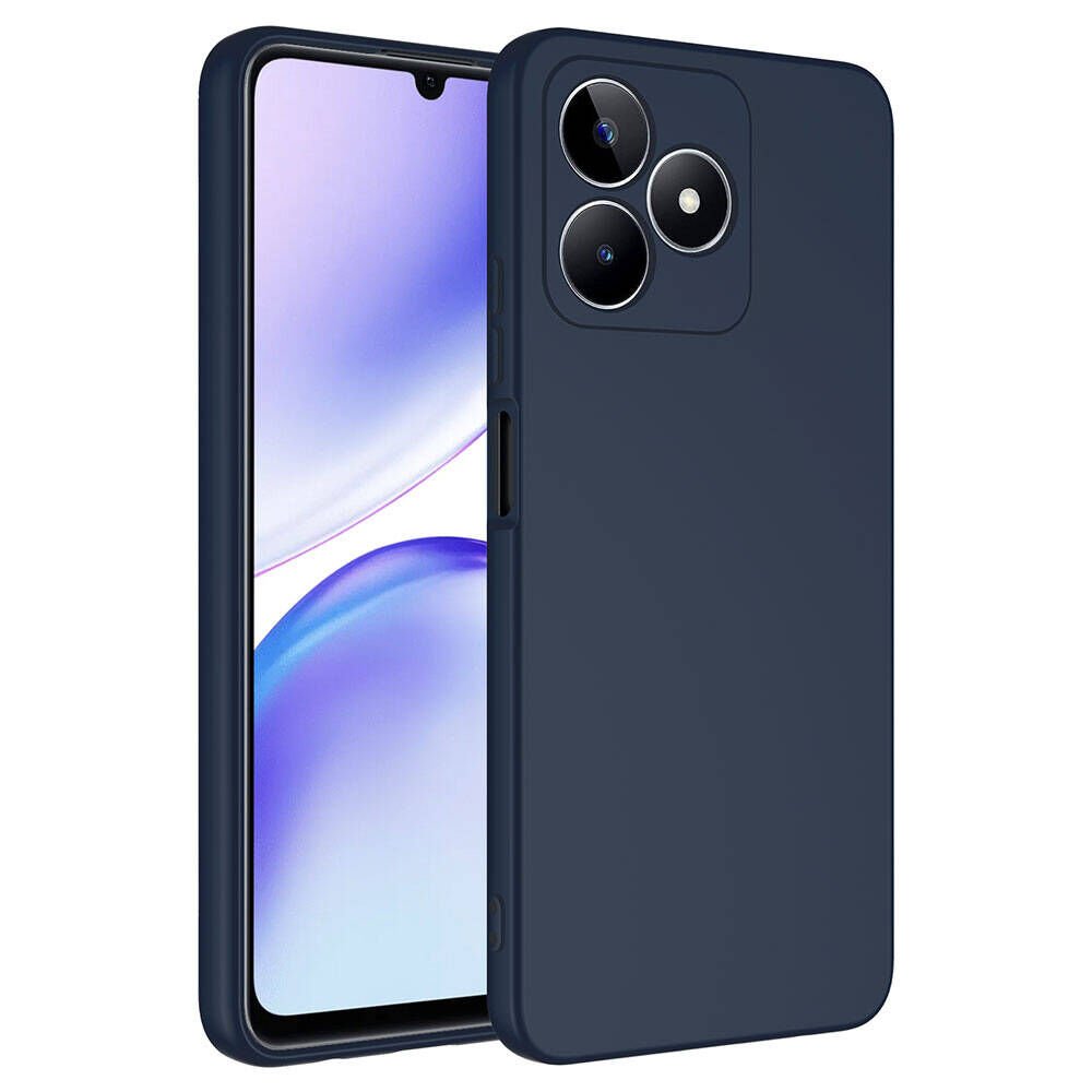 Realme C53 Kılıf Kadife İç Yüzey Yumuşak Dokulu Kamera Korumalı Kapak (MARA) Lacivert