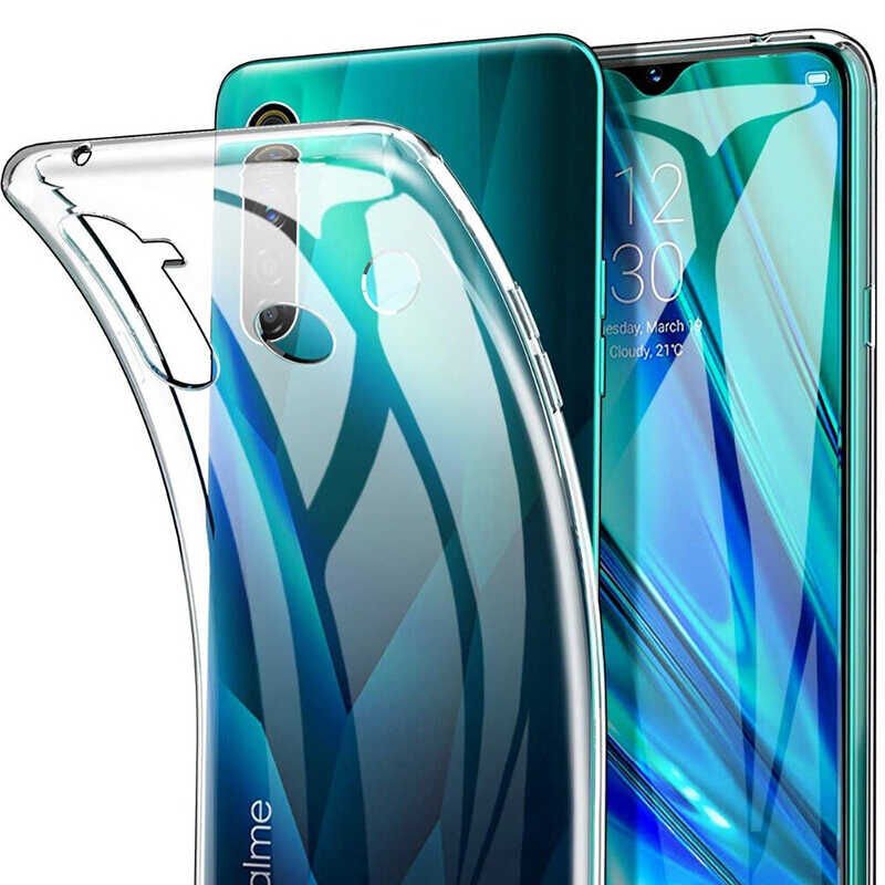 Realme 6 Şeffaf Kılıf Yumuşak İnce Tasarımlı Kapak (SÜPER) Renksiz
