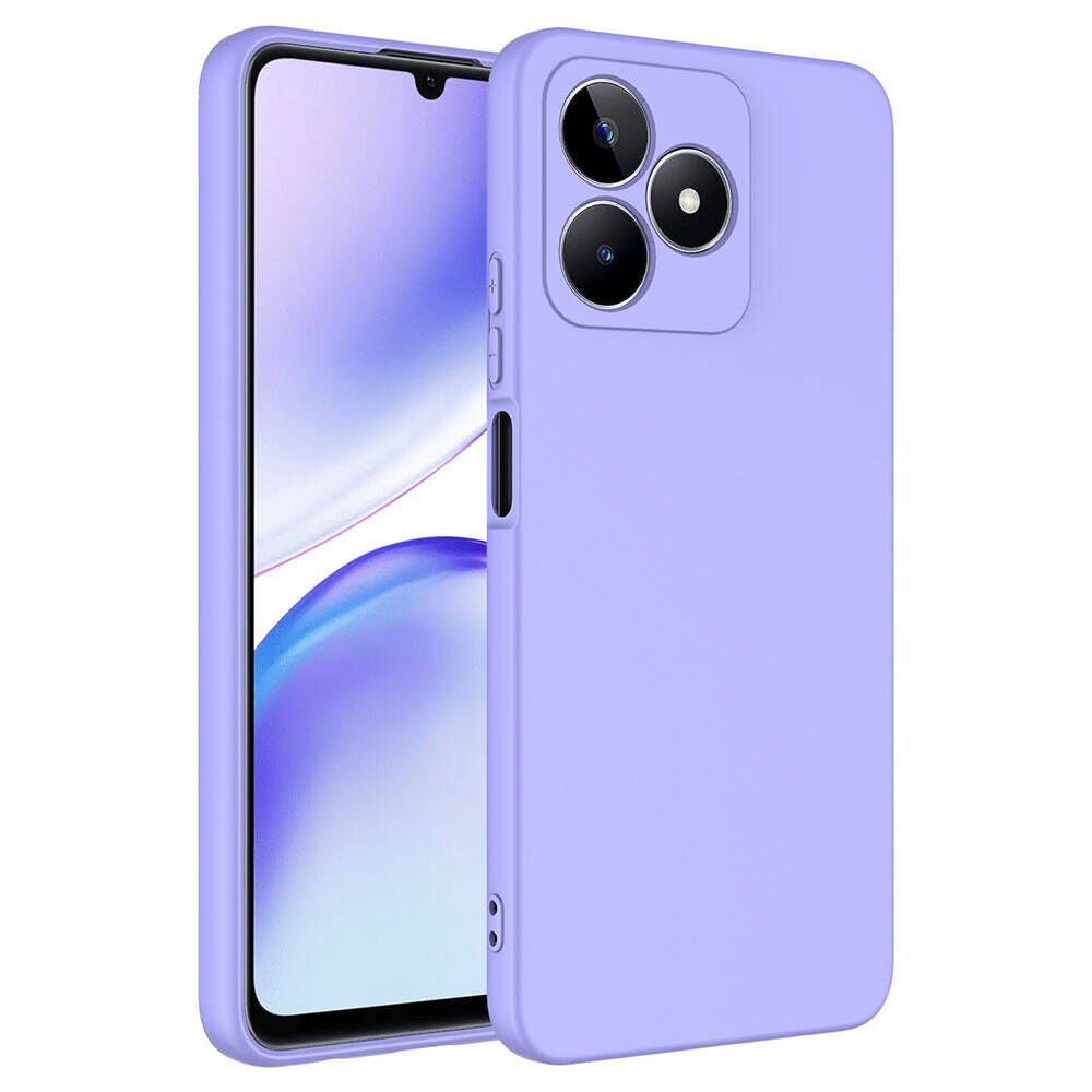 Realme C53 Kılıf Kadife İç Yüzey Yumuşak Dokulu Kamera Korumalı Kapak (MARA) Lila