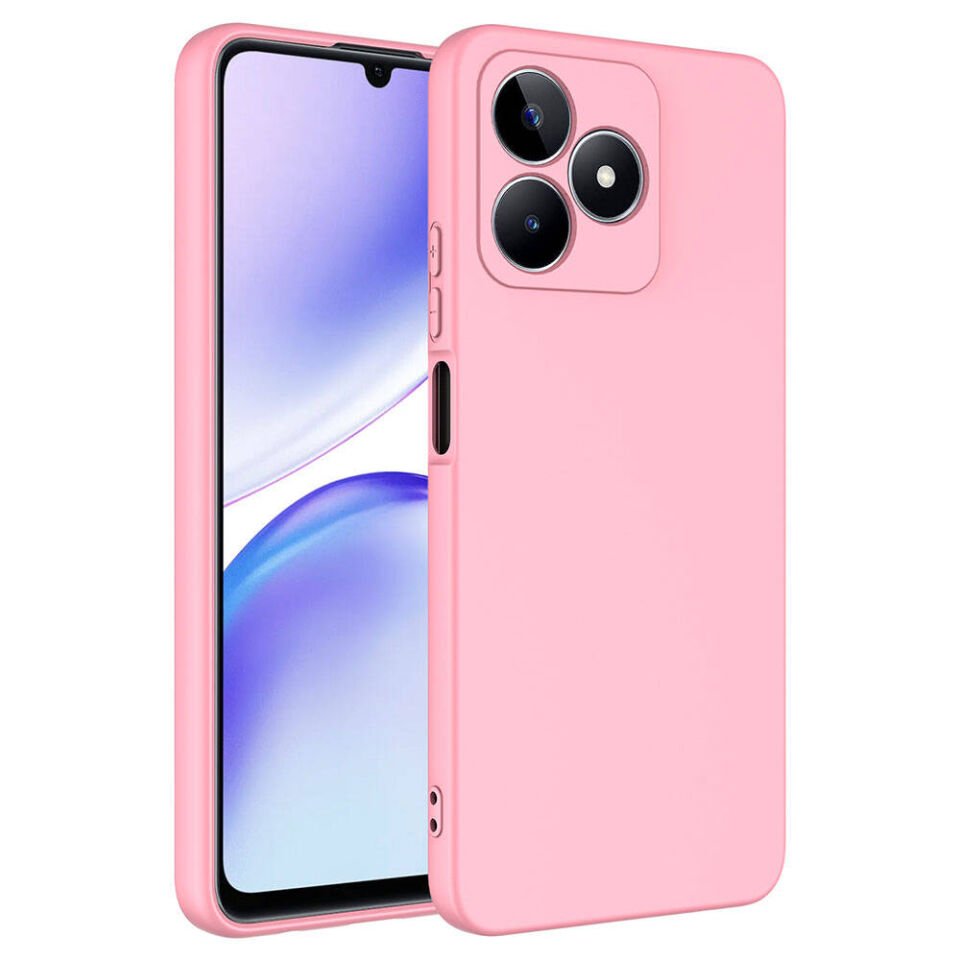 Realme C53 Kılıf Kadife İç Yüzey Yumuşak Dokulu Kamera Korumalı Kapak (MARA) Pembe