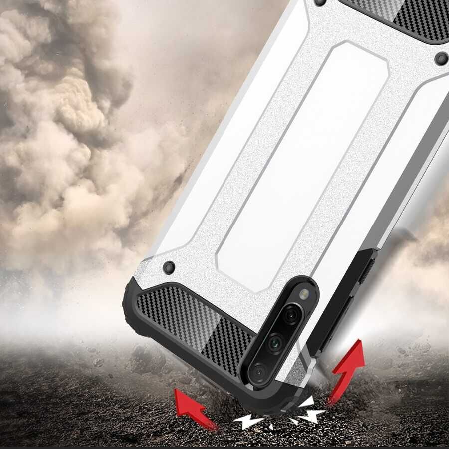 Huawei Honor 20 Lite Kılıf Armor Köşe Korumalı Çift Katman Tank Zırh Kapak (CRASH) Rose Gold