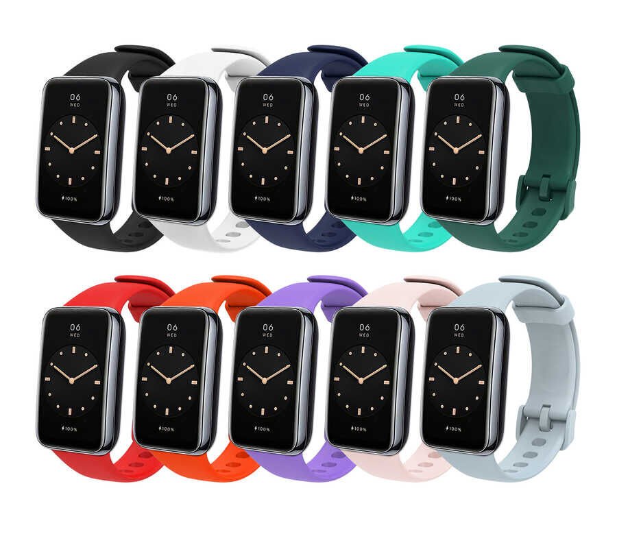 Xiaomi Mi Band 7 Pro Silikon Kordon Soft Mat Tasarım (KRD-70) Mavi Açık