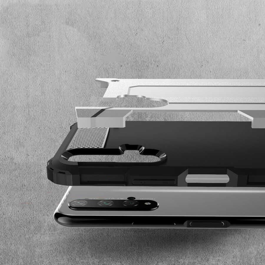 Huawei Honor 20 Kılıf Armor Köşe Korumalı Çift Katman Tank Zırh Kapak (CRASH) Siyah