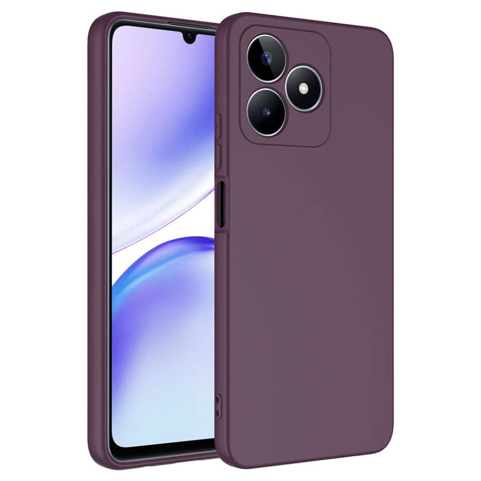Realme C53 Kılıf Kadife İç Yüzey Yumuşak Dokulu Kamera Korumalı Kapak (MARA) Koyu Mor