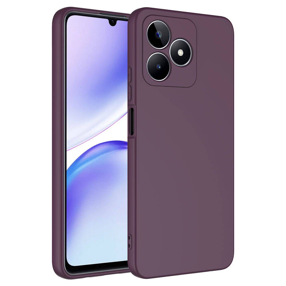 Realme C53 Kılıf Kadife İç Yüzey Yumuşak Dokulu Kamera Korumalı Kapak (MARA) Koyu Mor