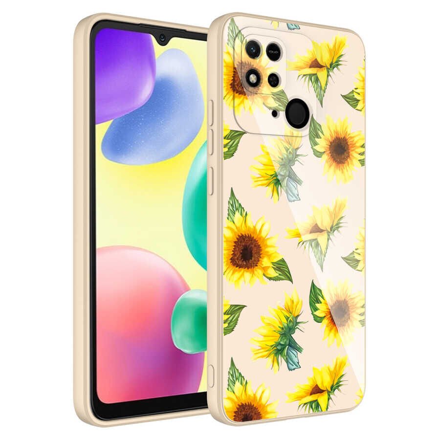 Xiaomi Redmi 10C Kılıf Kamera Korumalı Bulut Desenli Renkli Sert Parlak Silikon Kapak (Epoksi) NO2