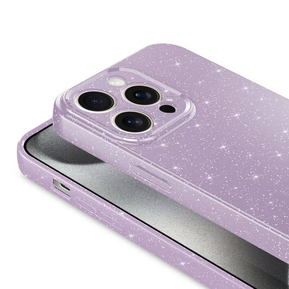 Apple iPhone 15 Pro Kılıf Kamera Korumalı Simli Lüks HEPTEKİLETİŞİM Koton Kapak
