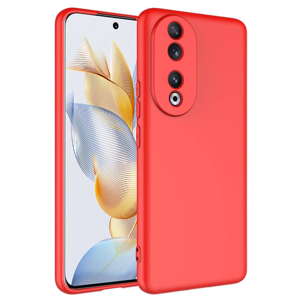 Huawei Honor 90 Kılıf Kadife İç Yüzey Yumuşak Dokulu Kamera Korumalı Kapak (MARA) Kırmızı