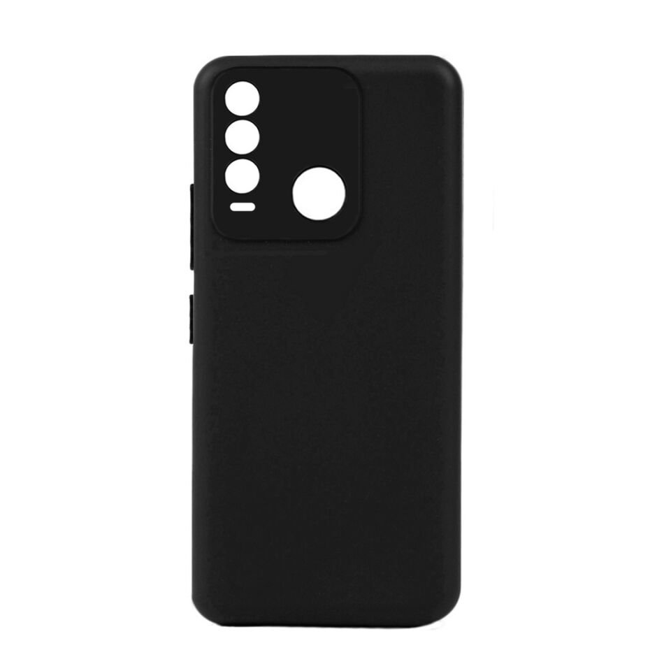 Tecno Spark 8T Kılıf Kamera Korumalı Esnek Renkli Silikon Kapak (Biye) Siyah