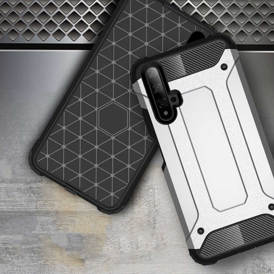 Huawei Honor 20 Kılıf Armor Köşe Korumalı Çift Katman Tank Zırh Kapak (CRASH) Mavi