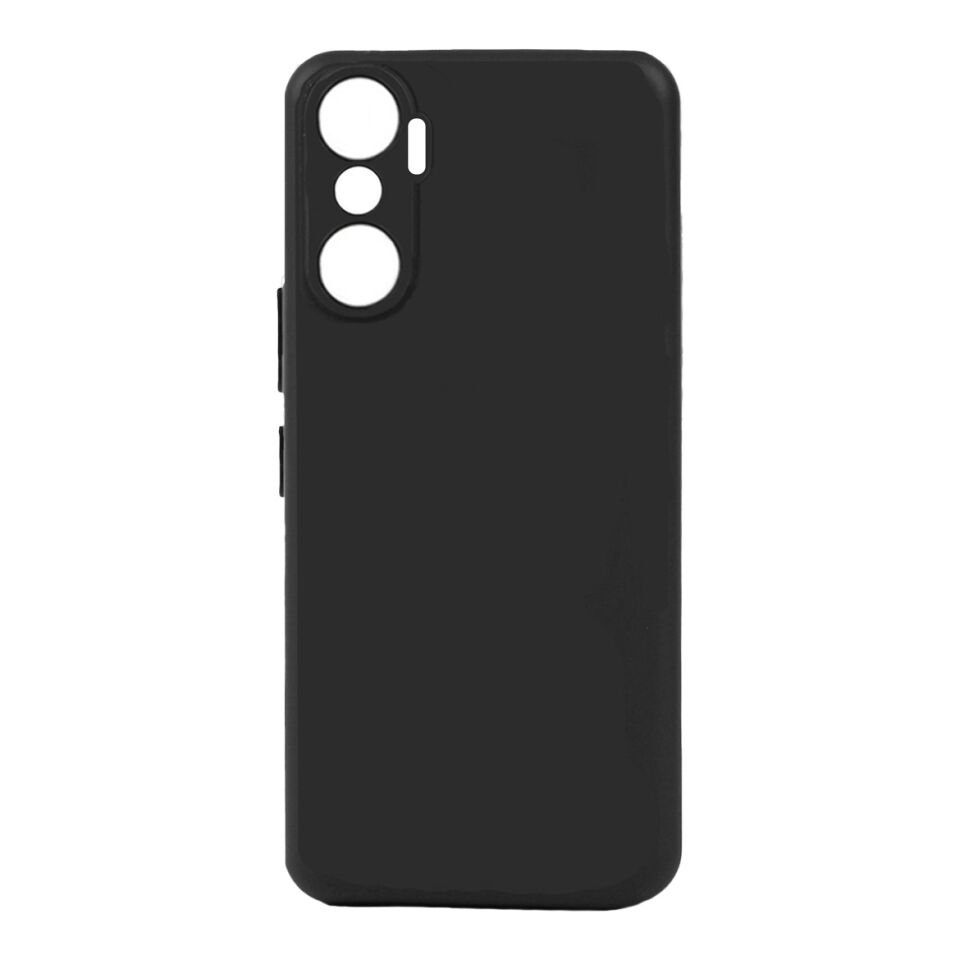 İnfinix Hot 20 Kılıf Kamera Korumalı Esnek Renkli Silikon Kapak (Biye) Siyah