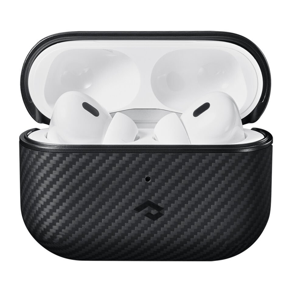 Apple Airpods Pro 2 Kılıf Magsafe Şarj Özellikli 600D Aramid Fiber Pitaka Classic Serisi Black-Grey Twill Kılıf