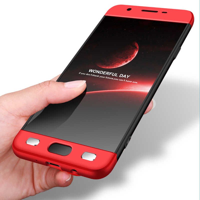 Samsung Galaxy J7 Prime Kılıf 360 Tam Koruma Ön Ve Arka Sert Mika Kapak Orjinal Ays Gkk Kapak Gold