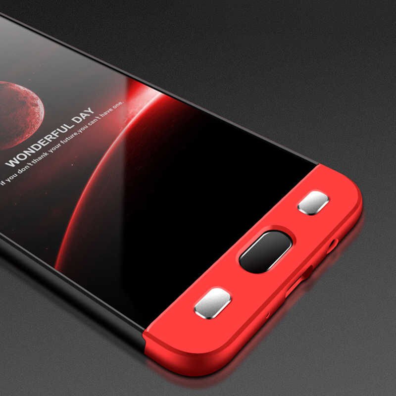 Samsung Galaxy J7 Prime Kılıf 360 Tam Koruma Ön Ve Arka Sert Mika Kapak Orjinal Ays Gkk Kapak Gold