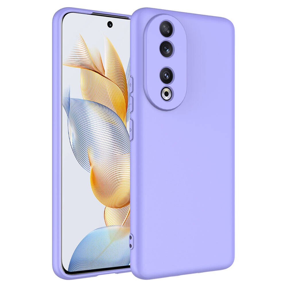 Huawei Honor 90 Kılıf Kadife İç Yüzey Yumuşak Dokulu Kamera Korumalı Kapak (MARA) Lila