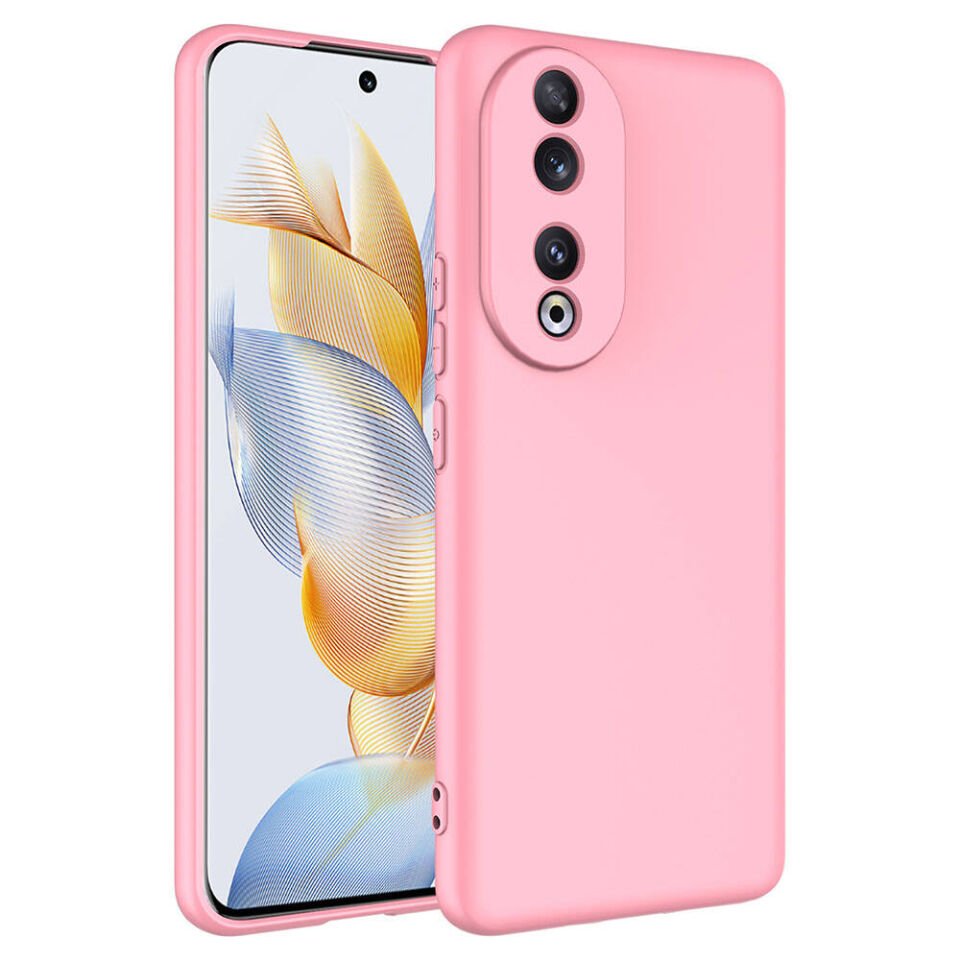Huawei Honor 90 Kılıf Kadife İç Yüzey Yumuşak Dokulu Kamera Korumalı Kapak (MARA) Pembe