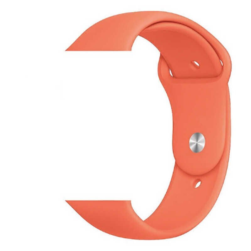 Apple Watch 2/3/4/5/6/7/8/se/nike 38mm 40mm 41mm Silikon Kordon Soft Tasarım (Klasik) Açık Turuncu