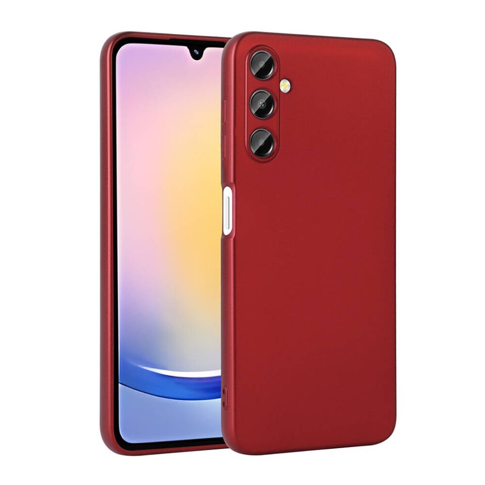 Samsung Galaxy A25 Kılıf Yumuşak Dokulu Soft İnce Mat Silikon Kapak (PREMİER) Kırmızı