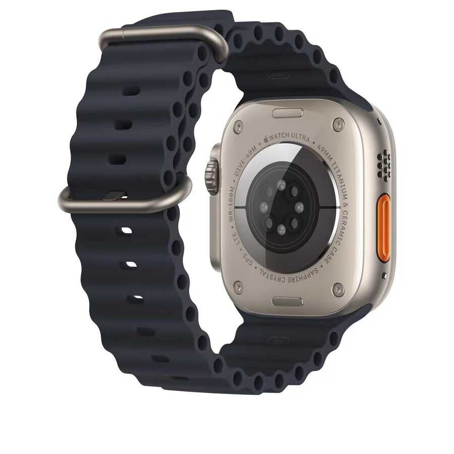 Apple Watch 2/3/4/5/6/7/8/se/ultra/nike 42mm 44mm 45mm 49mm Silikon Kordon Tasarım (KRD-75) Koyu Yeşil