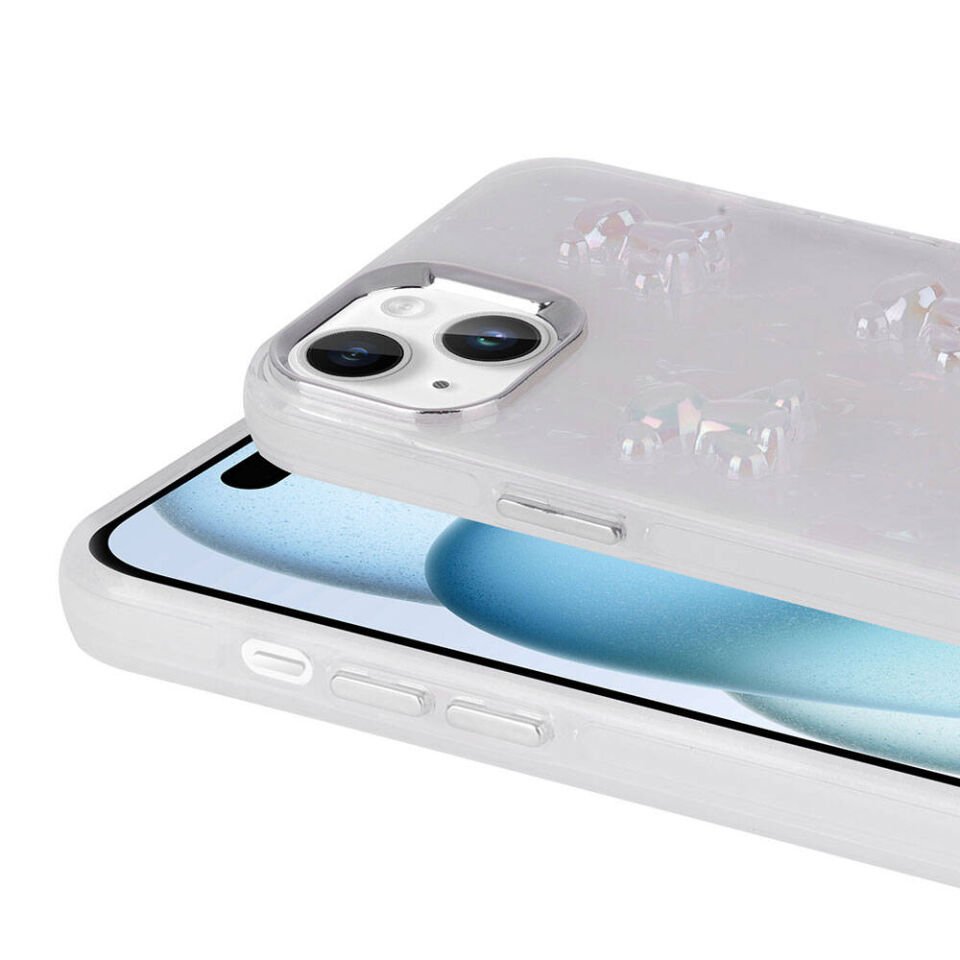Apple iPhone 13 Kılıf Kabartma Figürlü Parlak HEPTEKİLETİŞİM Eralli Silikon Kapak