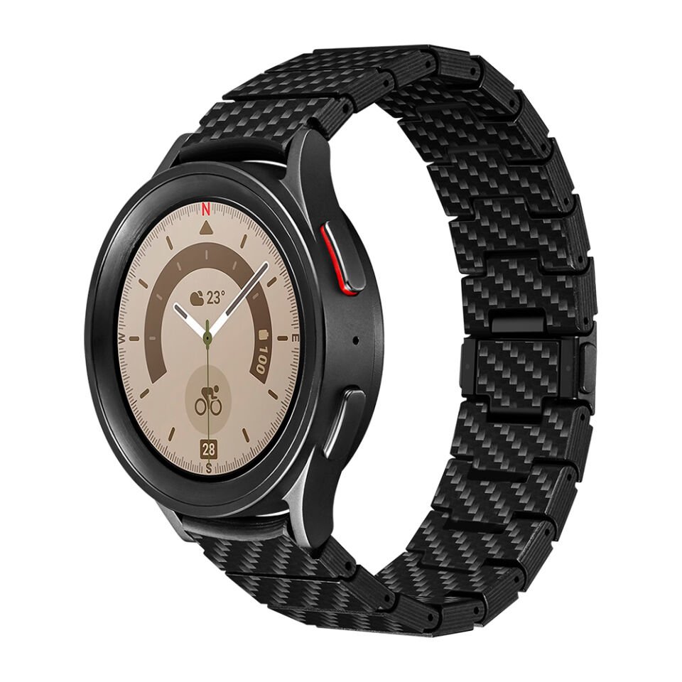 Samsung Galaxy Watch 5 Pro 45mm Karbon Fiber Pitaka Modern Serisi Black-Grey Twill Kordon