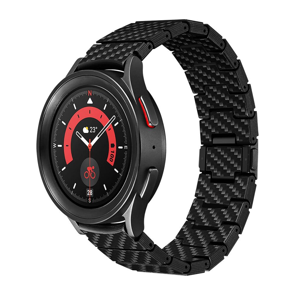 Samsung Galaxy Watch 5 Pro 45mm Karbon Fiber Pitaka Modern Serisi Black-Grey Twill Kordon
