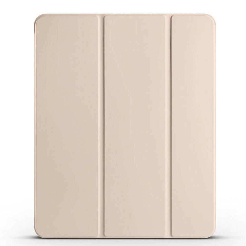 Apple iPad Pro 11 2022 M2 Kılıf Arkası Silikon Pu Deri 360 Korumalı Tasarım (SC.) Gold