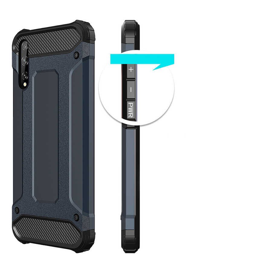 Huawei P Smart S (Y8P) Kılıf Armor Köşe Korumalı Çift Katman Tank Zırh Kapak (CRASH) Gold