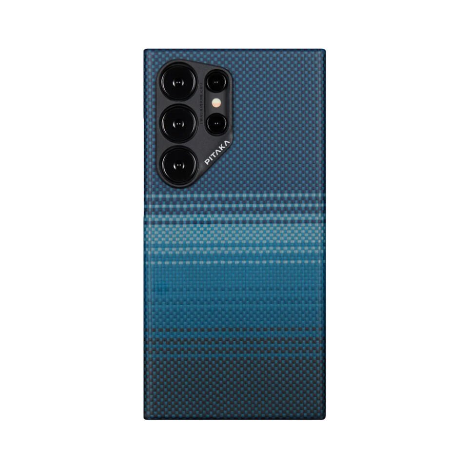 Samsung Galaxy S24 Ultra Kılıf Magsafe Şarj Özellikli Aramid Fiber Pitaka Tactile Woven Sunset-Moonrise Serisi Moonrise Kapak