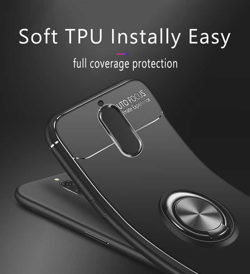 Huawei Mate 10 Lite Kılıf Kamera Çıkıntılı Renkli Yüzüklü Standlı Mıknatıslı Kapak (RAVEL) Siyah-Rose Gold