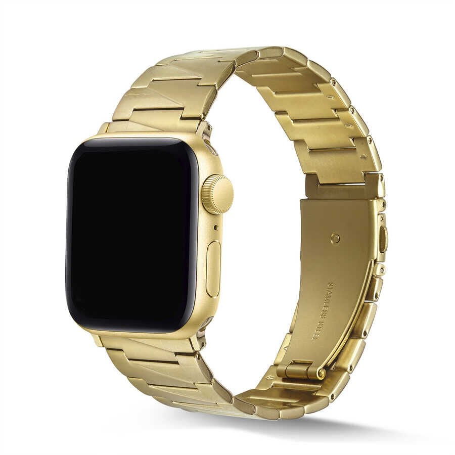 Apple Watch 2/3/4/5/6/7/8/se/ultra/nike 42mm 44mm 45mm 49mm Metal Kordon Renkli Tasarım (KRD-48) Gümüş-Rosegold
