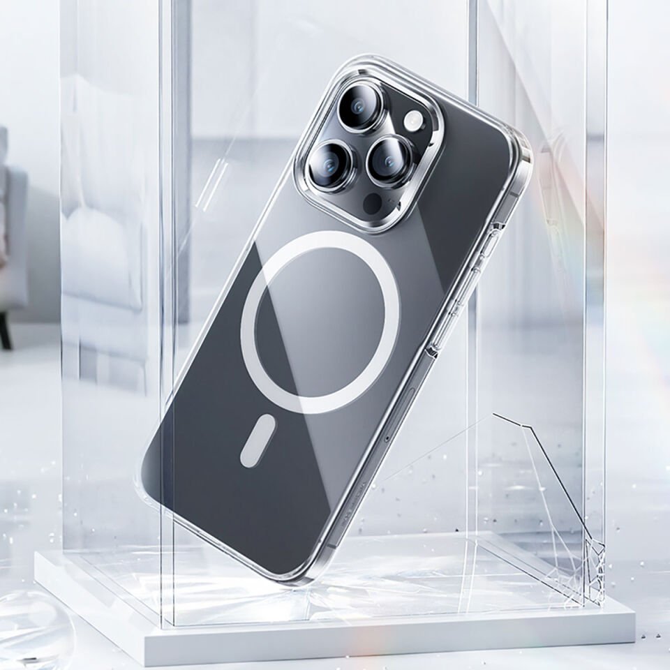 Apple iPhone 15 Kılıf Magsafe Şarj Özellikli Benks ​​​​​​Crystal Serisi Şeffaf Kapak