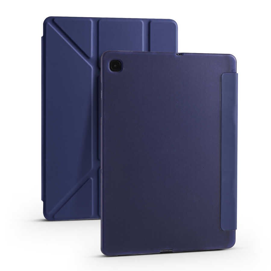 Samsung Galaxy Tab A7 10.4 T500 T505 T507 Kılıf Kalem Bölmeli Standlı Kılıf (TR) Lacivert