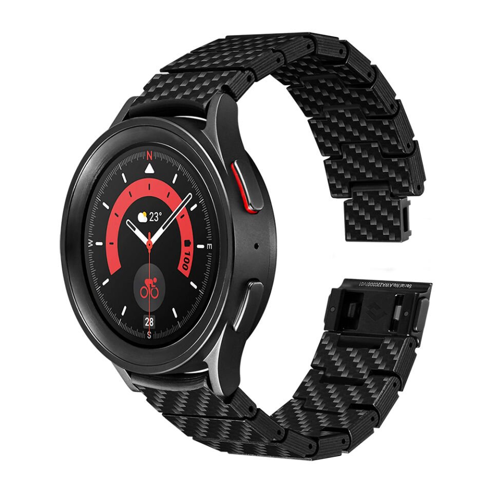 Samsung Galaxy Watch 7 40mm Karbon Fiber Pitaka Modern Serisi Black-Grey Twill Kordon