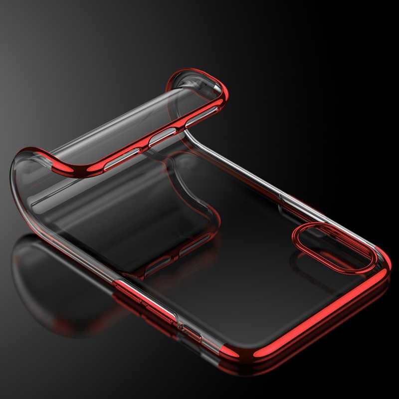 Xiaomi Redmi 7A Kılıf Dört Köşe Renkli Lazer Şeffaf Silikon Kapak (GLİTTER) Gri