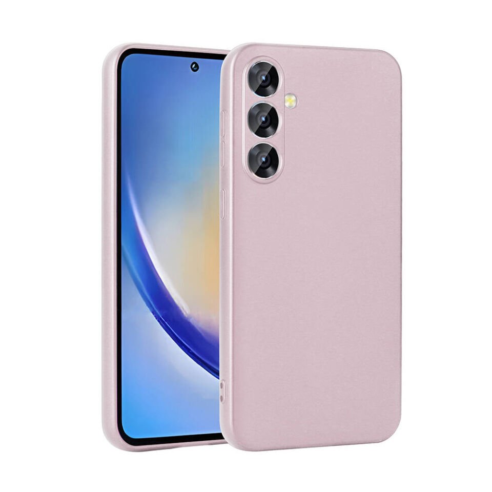 Samsung Galaxy A35 Kılıf Yumuşak Dokulu Soft İnce Mat Silikon Kapak (PREMİER) Rose Gold