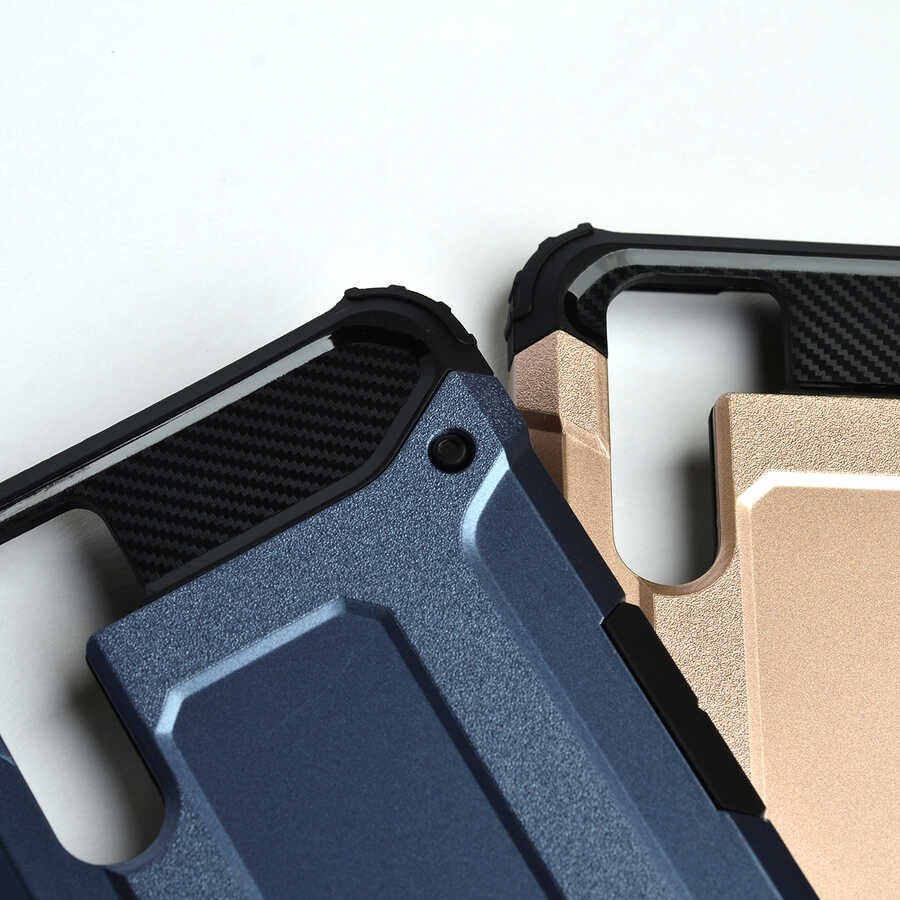 Oppo A91 Kılıf Armor Köşe Korumalı Çift Katman Tank Zırh Kapak (CRASH) Rose Gold