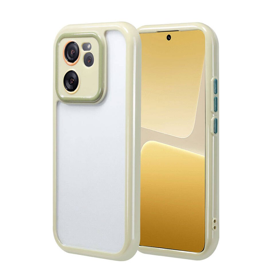 Xiaomi Mi 13T Kılıf Kamera Korumalı Renkli Kenar ve Çerçeve Tasarımlı Kapak (Vitamin) Yeşil