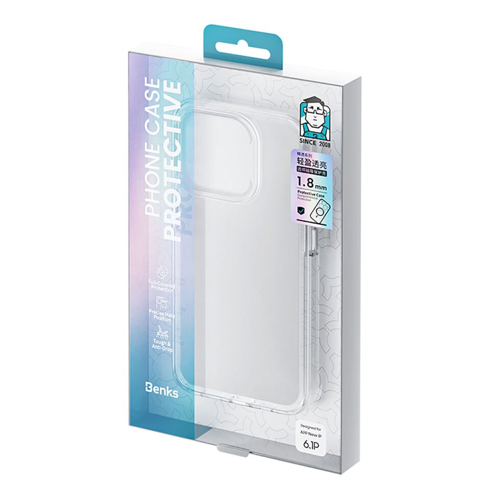 Apple iPhone 15 Pro Max Kılıf Magsafe Şarj Özellikli Benks ​​​​​​Crystal Serisi Şeffaf Kapak