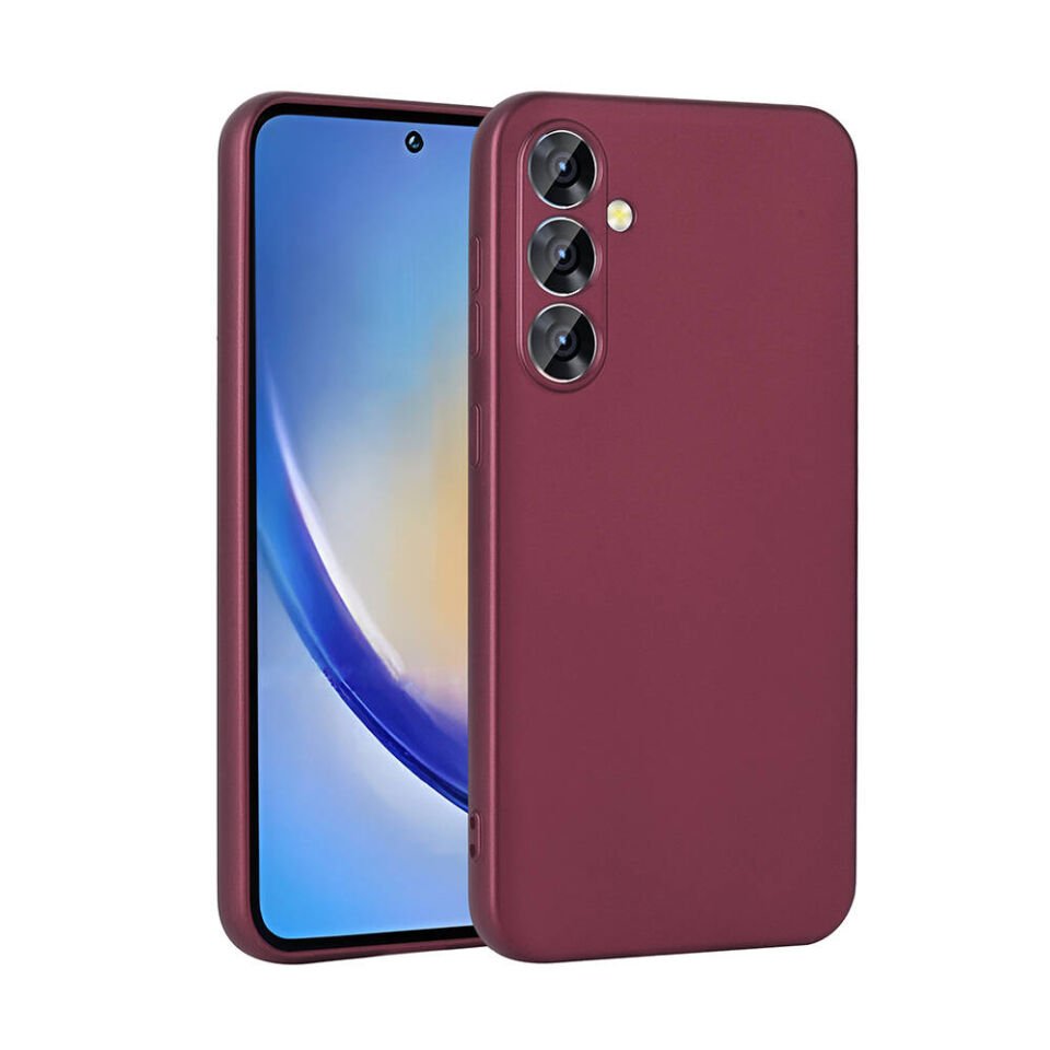 Samsung Galaxy A35 Kılıf Yumuşak Dokulu Soft İnce Mat Silikon Kapak (PREMİER) Mürdüm