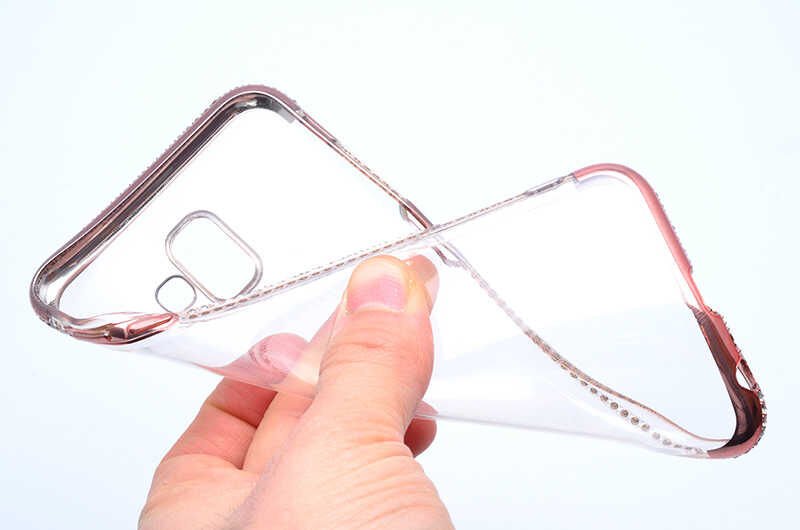 Galaxy J6 Plus Kılıf Zore Tek Sıra Taşlı Silikon