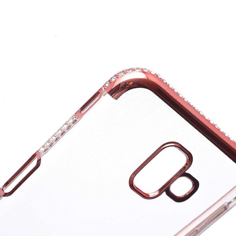 Galaxy J6 Plus Kılıf Zore Tek Sıra Taşlı Silikon
