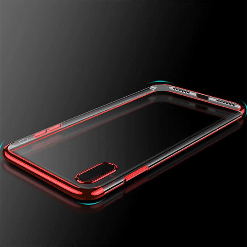 Xiaomi Redmi 7A Kılıf Dört Köşe Renkli Lazer Şeffaf Silikon Kapak (GLİTTER) Gold