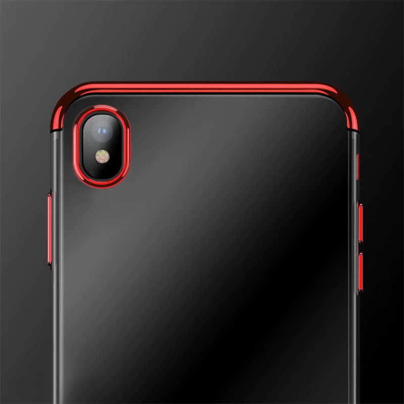 Xiaomi Redmi 7A Kılıf Dört Köşe Renkli Lazer Şeffaf Silikon Kapak (GLİTTER) Gold