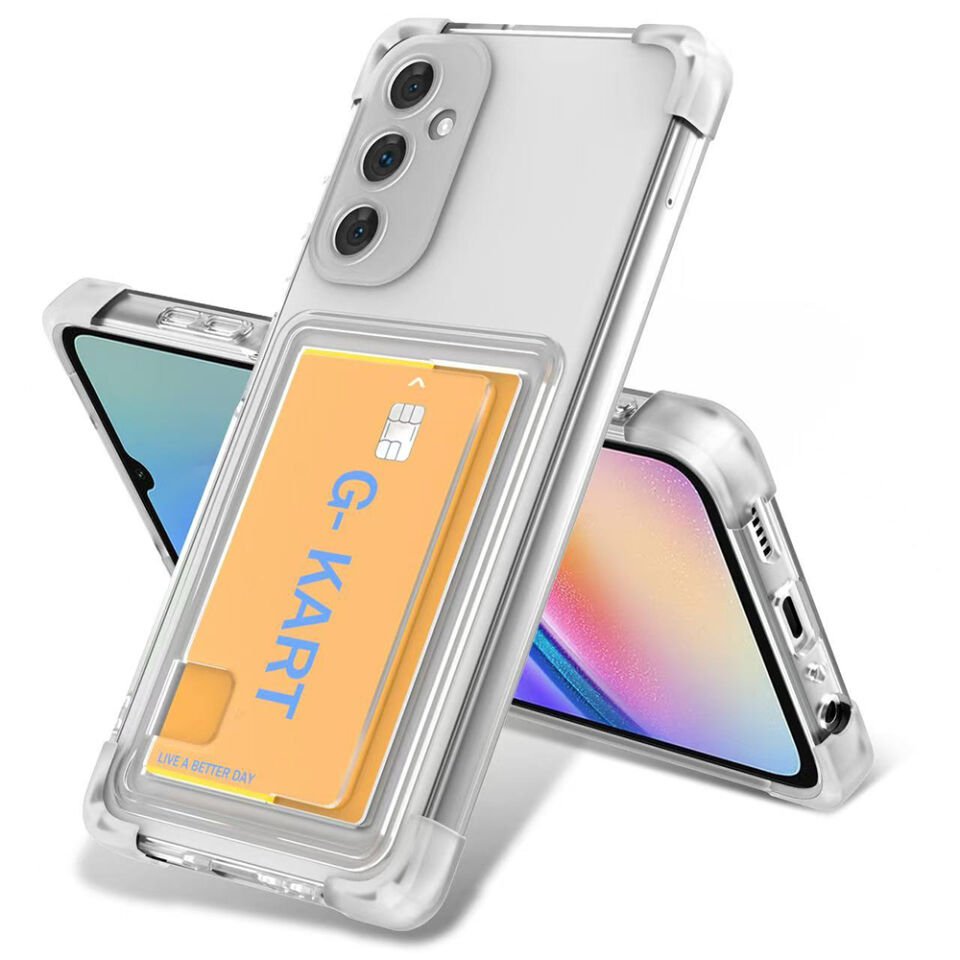Samsung Galaxy S24 FE Kılıf Airbag Tasarımlı Şeffaf Kartlıklı HEPTEKİLETİŞİM G-Kart Kapak