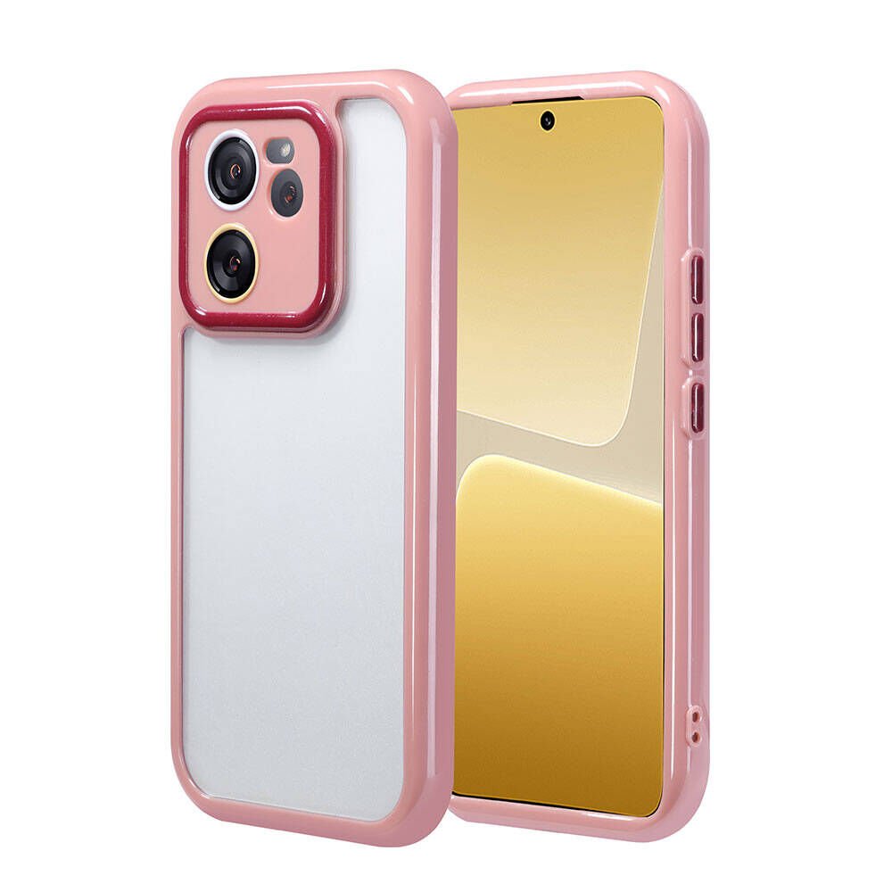 Xiaomi Mi 13T Kılıf Kamera Korumalı Renkli Kenar ve Çerçeve Tasarımlı Kapak (Vitamin) Mürdüm