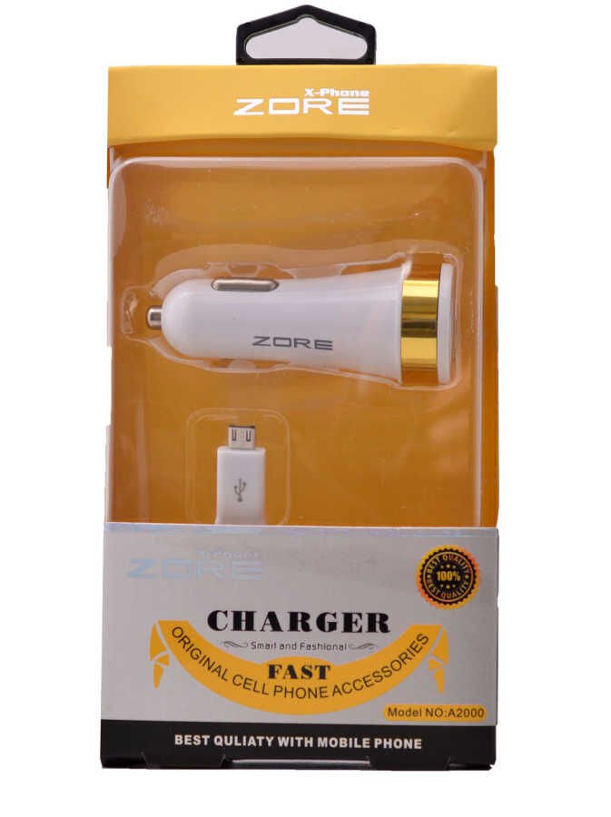 3 Usb li 2 in 1 Micro Araç Şarj Seti 3000 Mah Beyaz