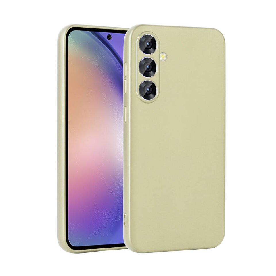 Samsung Galaxy A55 Kılıf Yumuşak Dokulu Soft İnce Mat Silikon Kapak (PREMİER) Gold