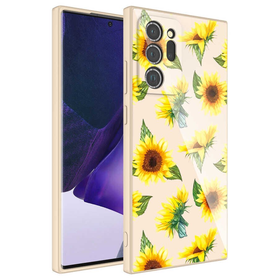 Samsung Galaxy Note 20 Ultra Kılıf Kamera Korumalı Bulut Desenli Sert Parlak Silikon Kapak (Epoksi) NO5