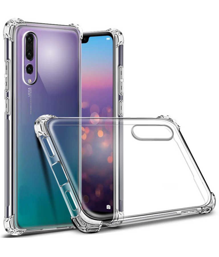 Huawei P20 Pro Şeffaf Kılıf Köşelerde Darbelere Karşı Ultra Kalınlık (ANTİSHOCK) Renksiz